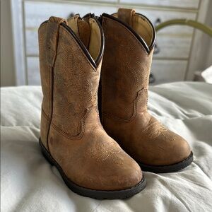 Toddler 8- Brown Leather Cowboy Boots